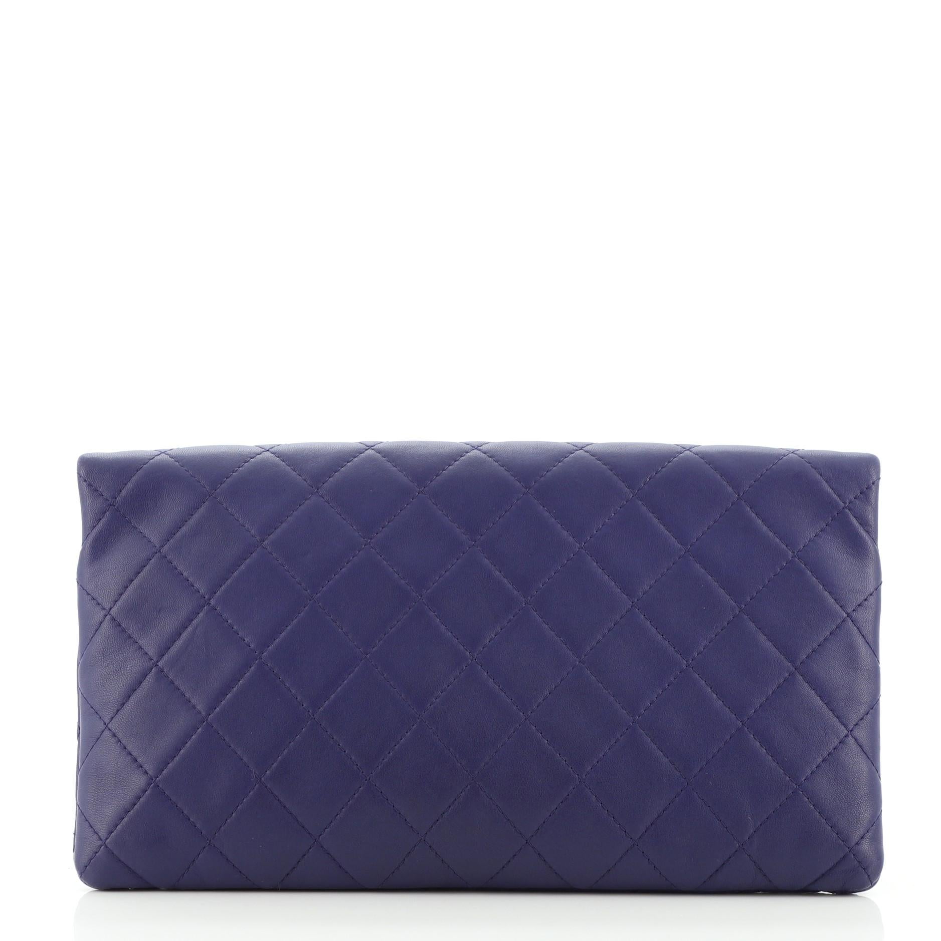 Purple Chanel Beauty CC Clutch Quilted Lambskin