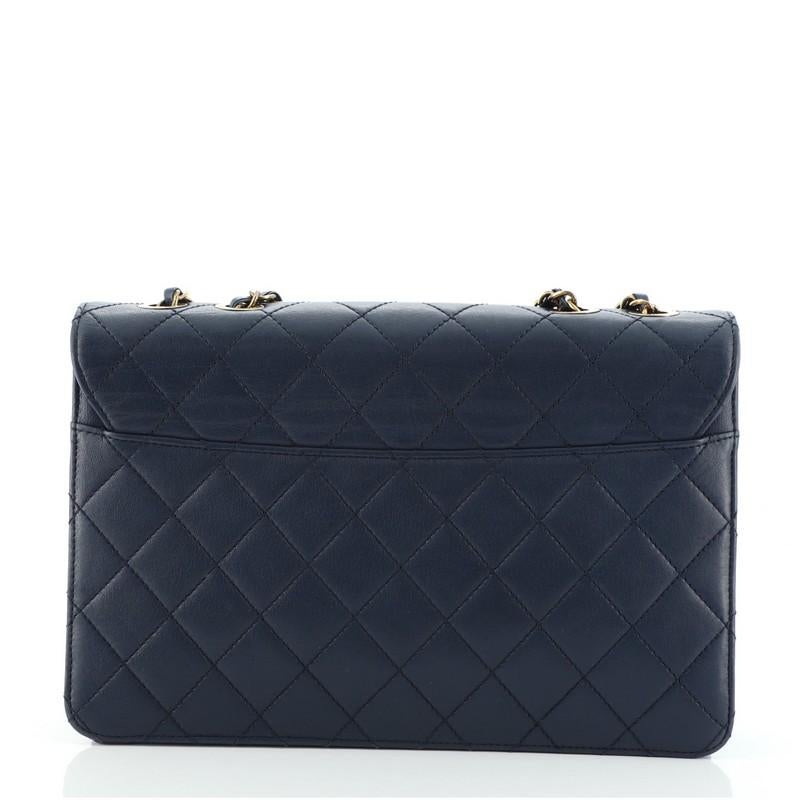 Black Chanel Beauty Lock Flap Bag Quilted Sheepskin Large