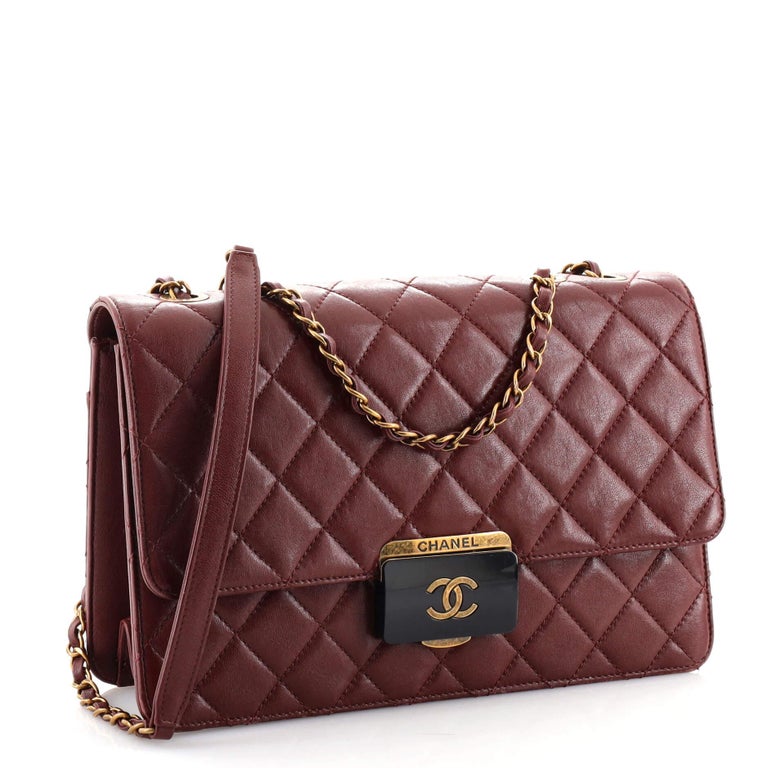 Chanel Beauty Lock Flap Bag Quilted Sheepskin Large at 1stDibs