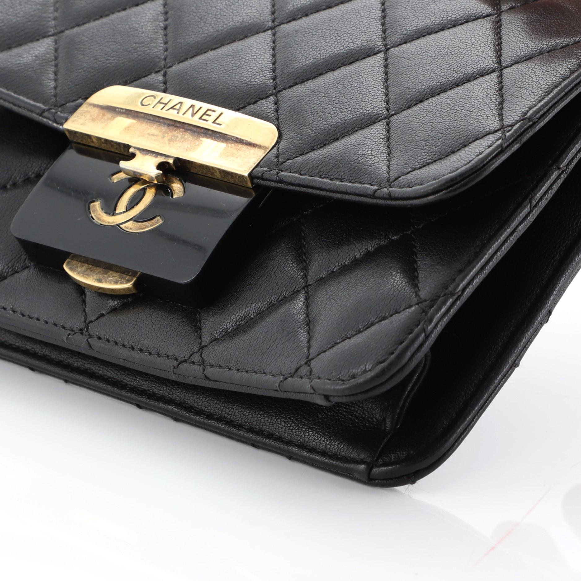 Chanel Beauty Lock Flap Bag Quilted Sheepskin Mini In Good Condition In NY, NY
