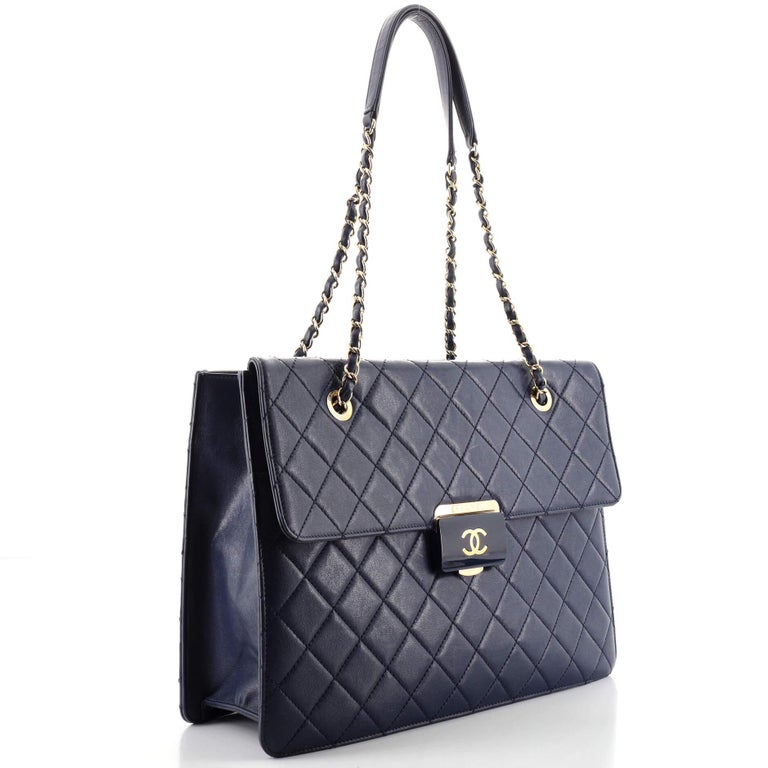 Chanel Beauty Lock Tote Quilted Sheepskin Medium at 1stDibs