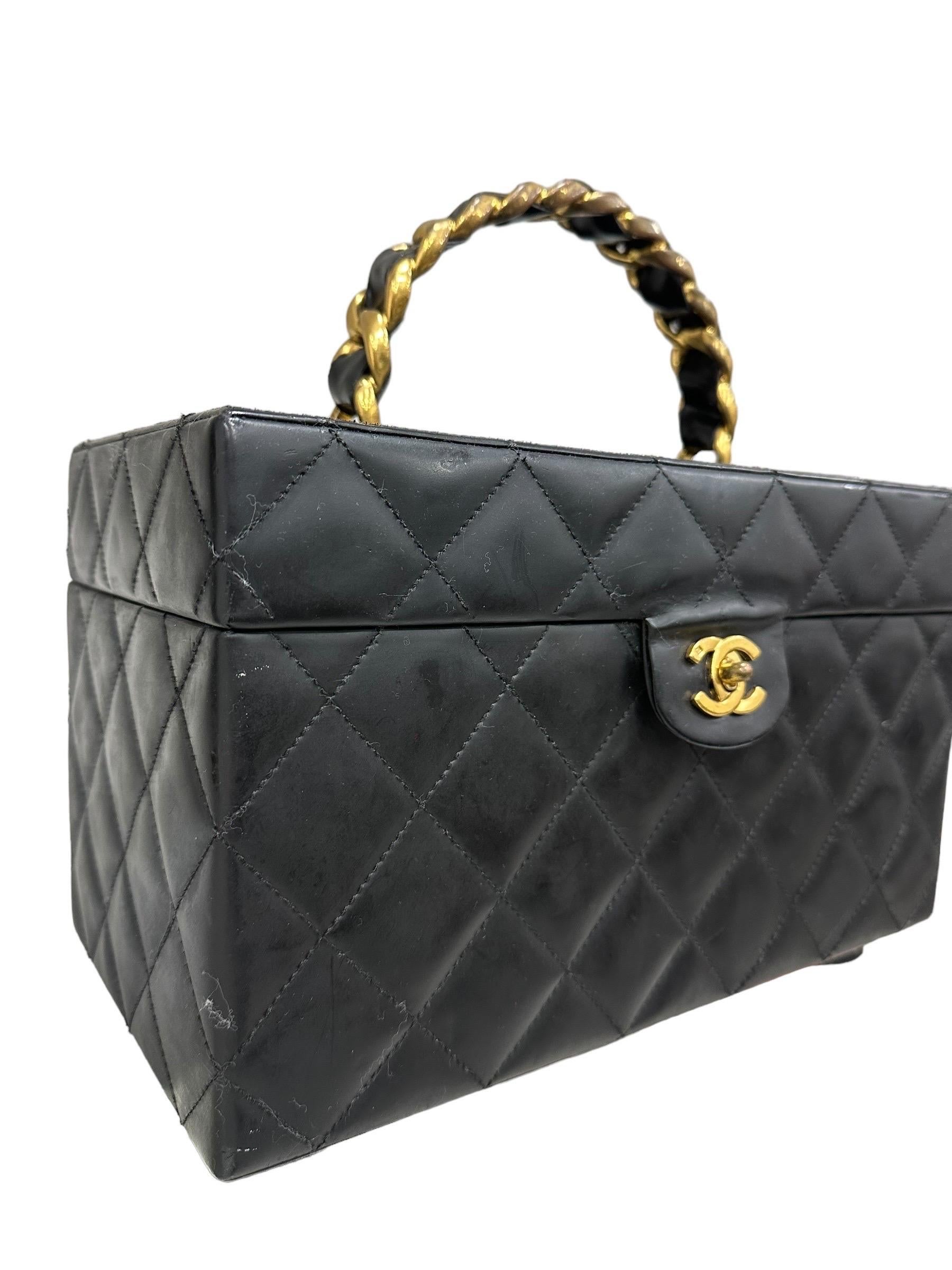 Chanel Schönheit Vintage Edelstahl Pelle Nera im Angebot 1