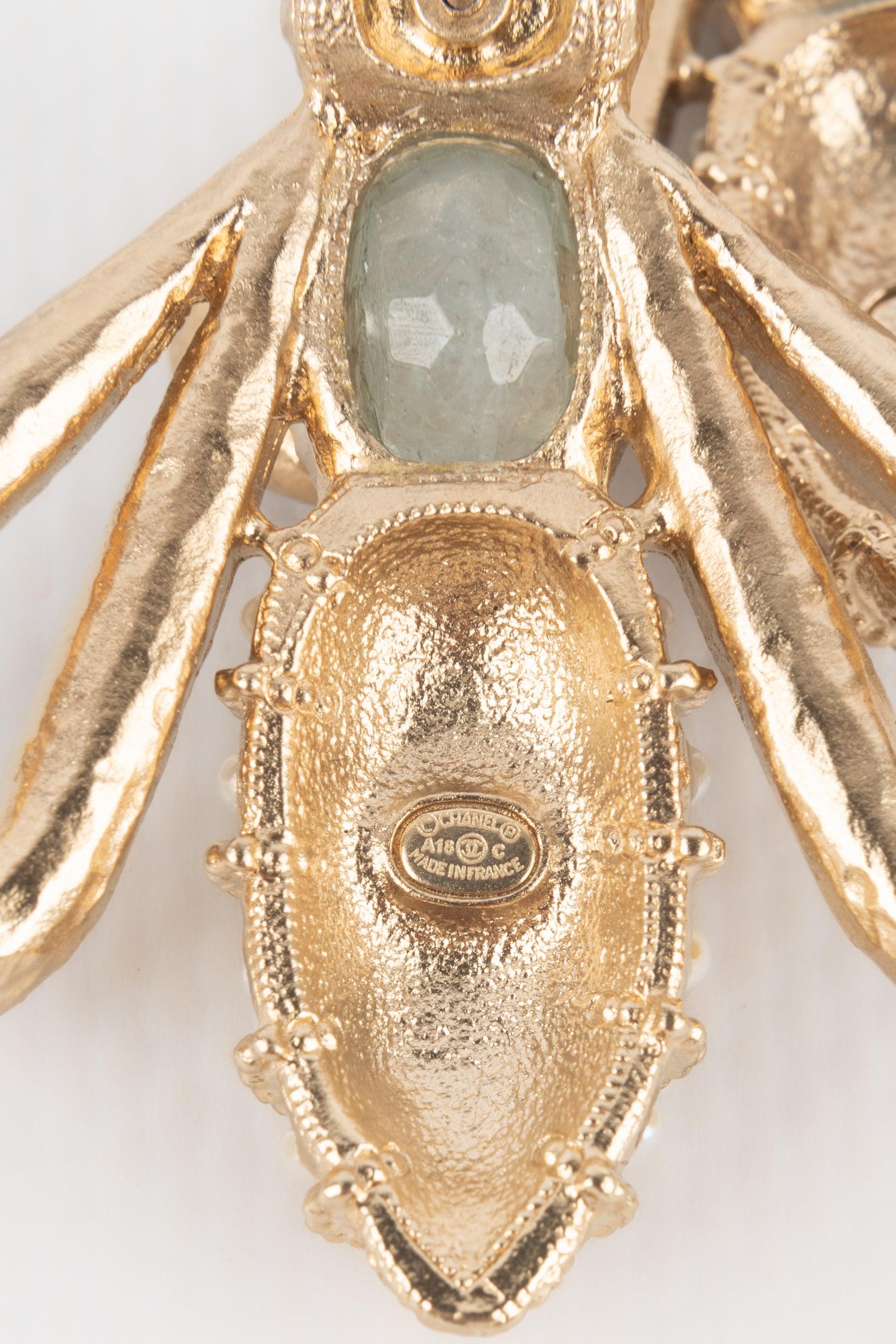 Chanel Bienen-Ohrringe mit türkisfarbenen Strasssteinen, 2018 2