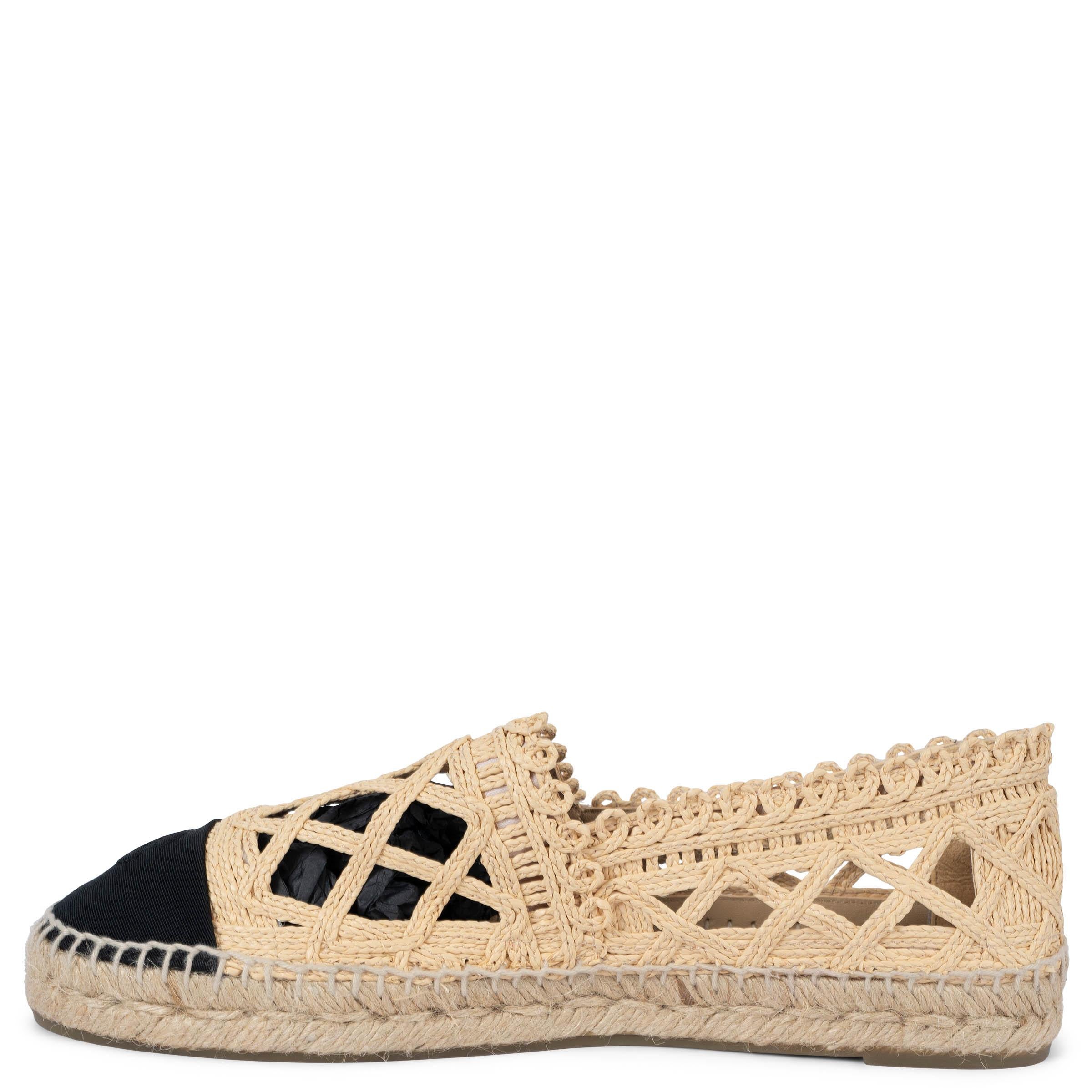 CHANEL beige 18C GRECIA RAFFIA Alpargatas Zapatos planos 42 talla 40.5 Beige en venta