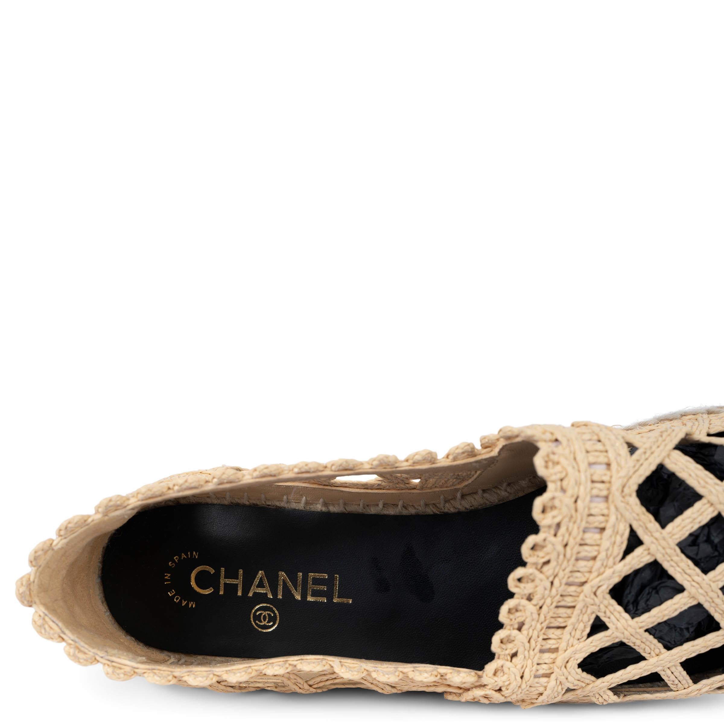 CHANEL beige 18C GRECIA RAFFIA Alpargatas Zapatos planos 42 talla 40.5 en venta 1