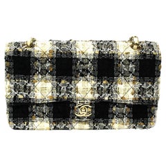 Chanel Beige and Black Tweed 2.55 Bag