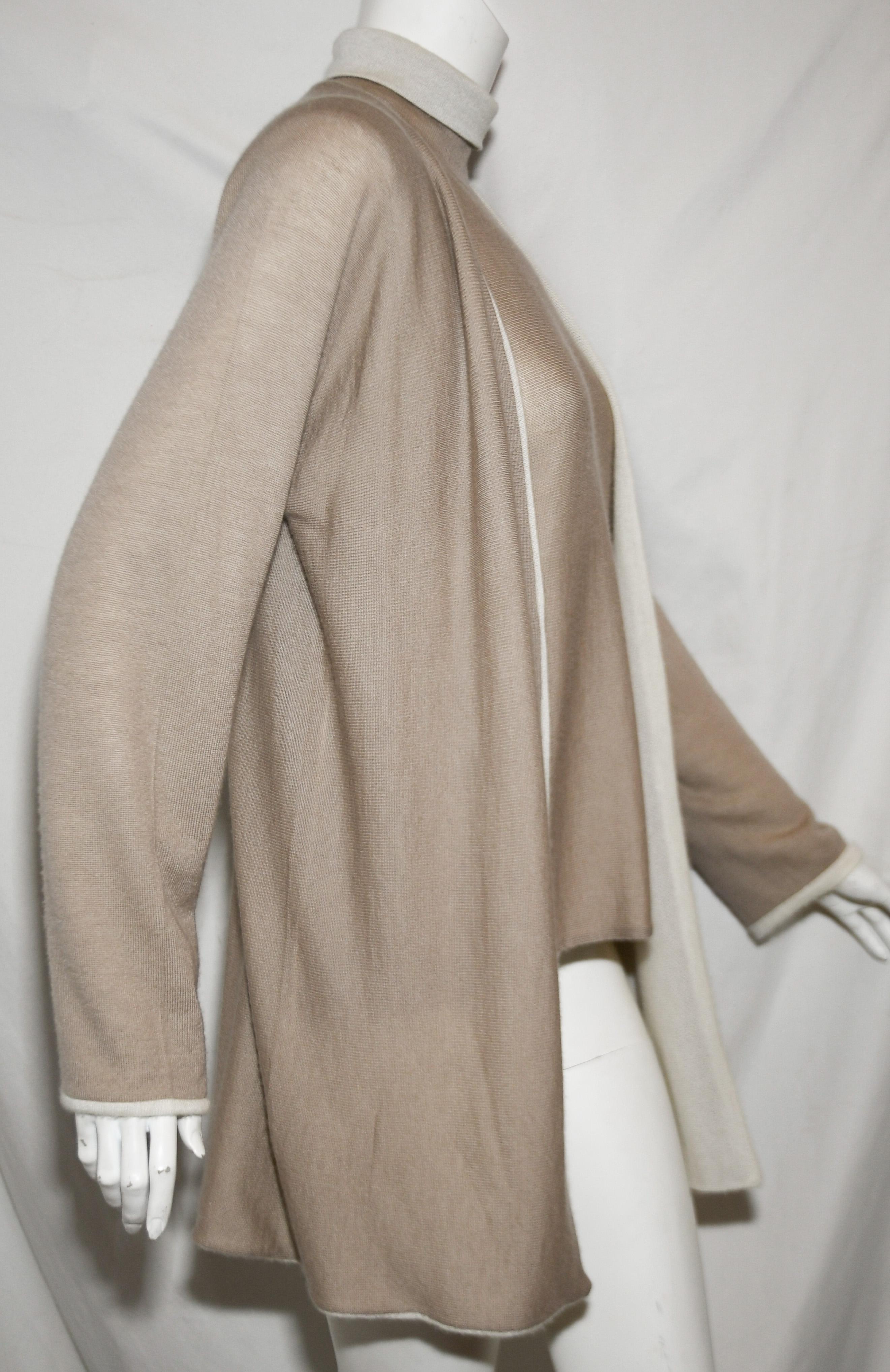 Chanel Beige and Ivory Cashmere Sweater Set  1