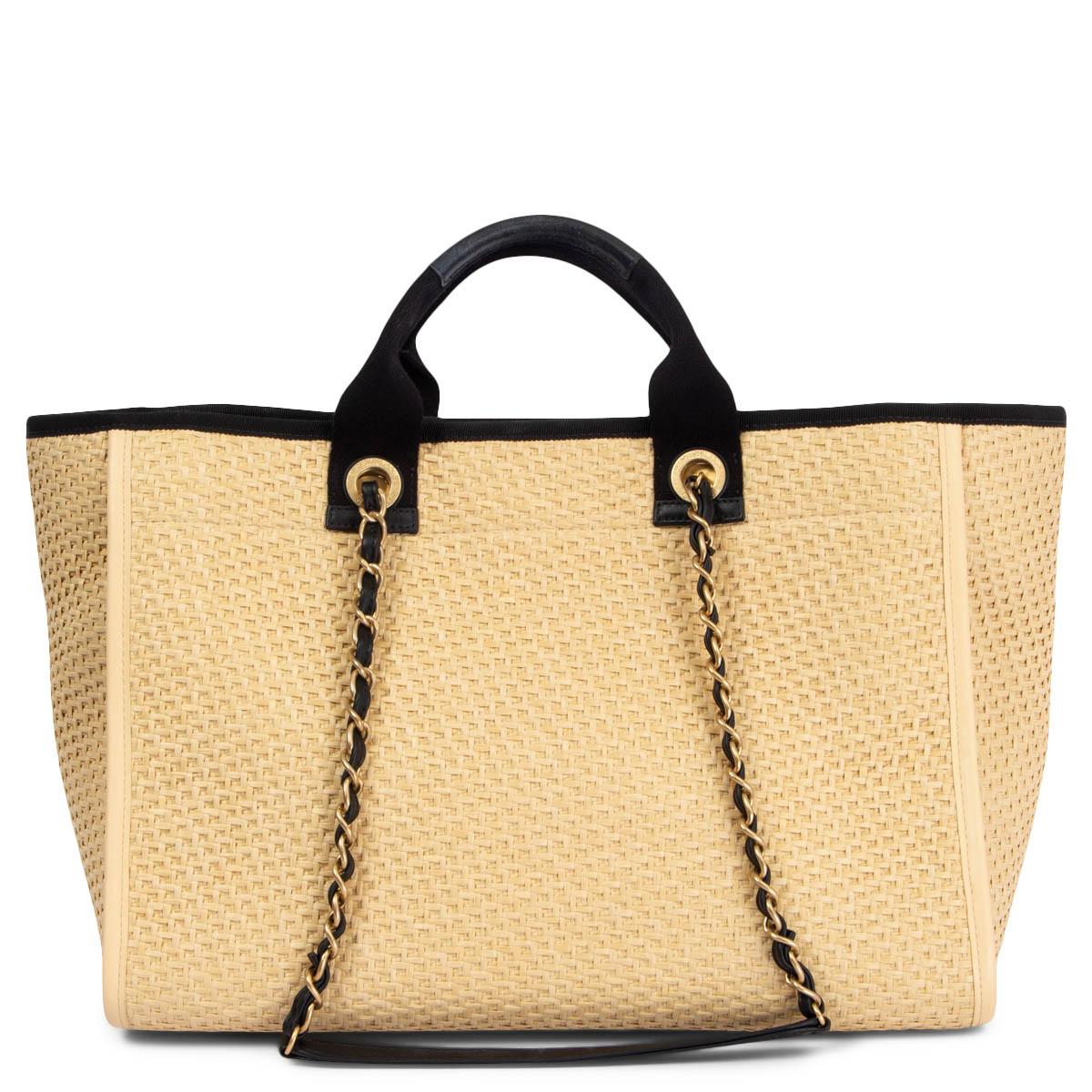 chanel raffia tote bag