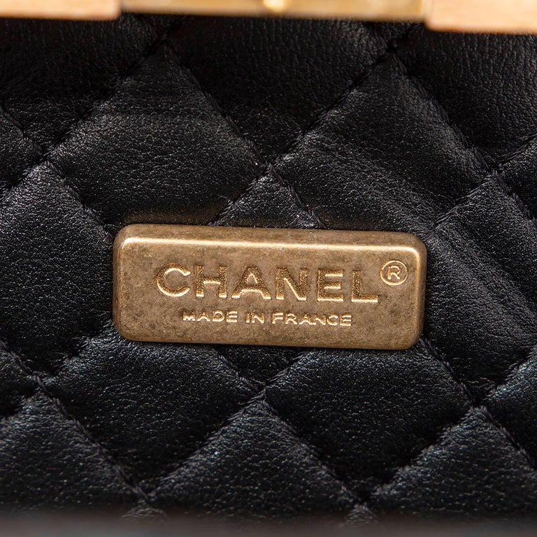 CHANEL CC GHW Vanity Case Wood Chain Shoulder Bag AS2926 Wood Beige Black