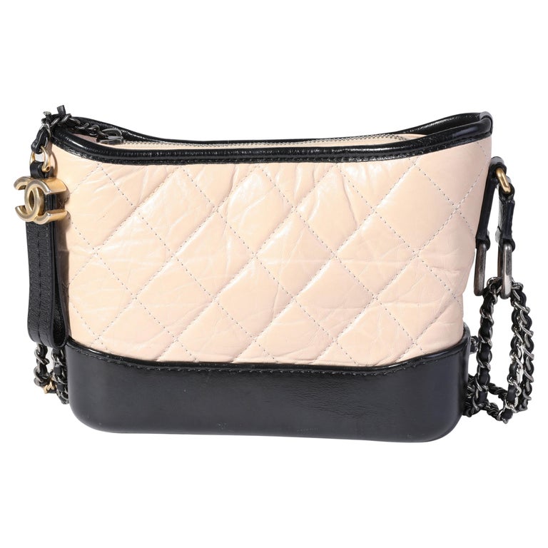 Chanel Beige and Black Aged Calfskin Small Gabrielle Hobo For Sale at  1stDibs  chanel gabrielle beige, chanel gabrielle bag beige, chanel  gabrielle bag small black