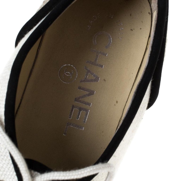 Chanel Espadrilles Slip on Size 36 in White. Worn Once With Box