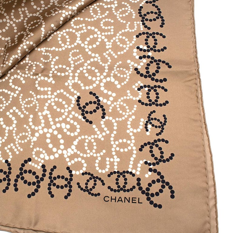 Chanel Beige, Black and Cream Silk Logo Scarf at 1stDibs | chanel beige ...