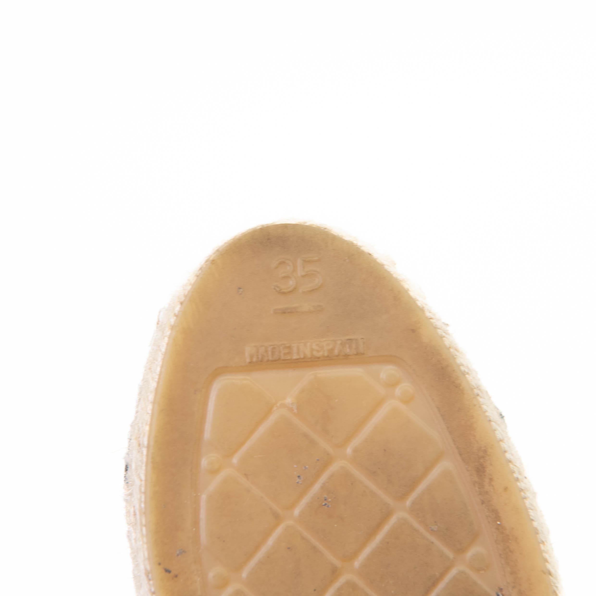  Espadrilles Chanel Beige Black Lambskin CC 35 Unisexe 