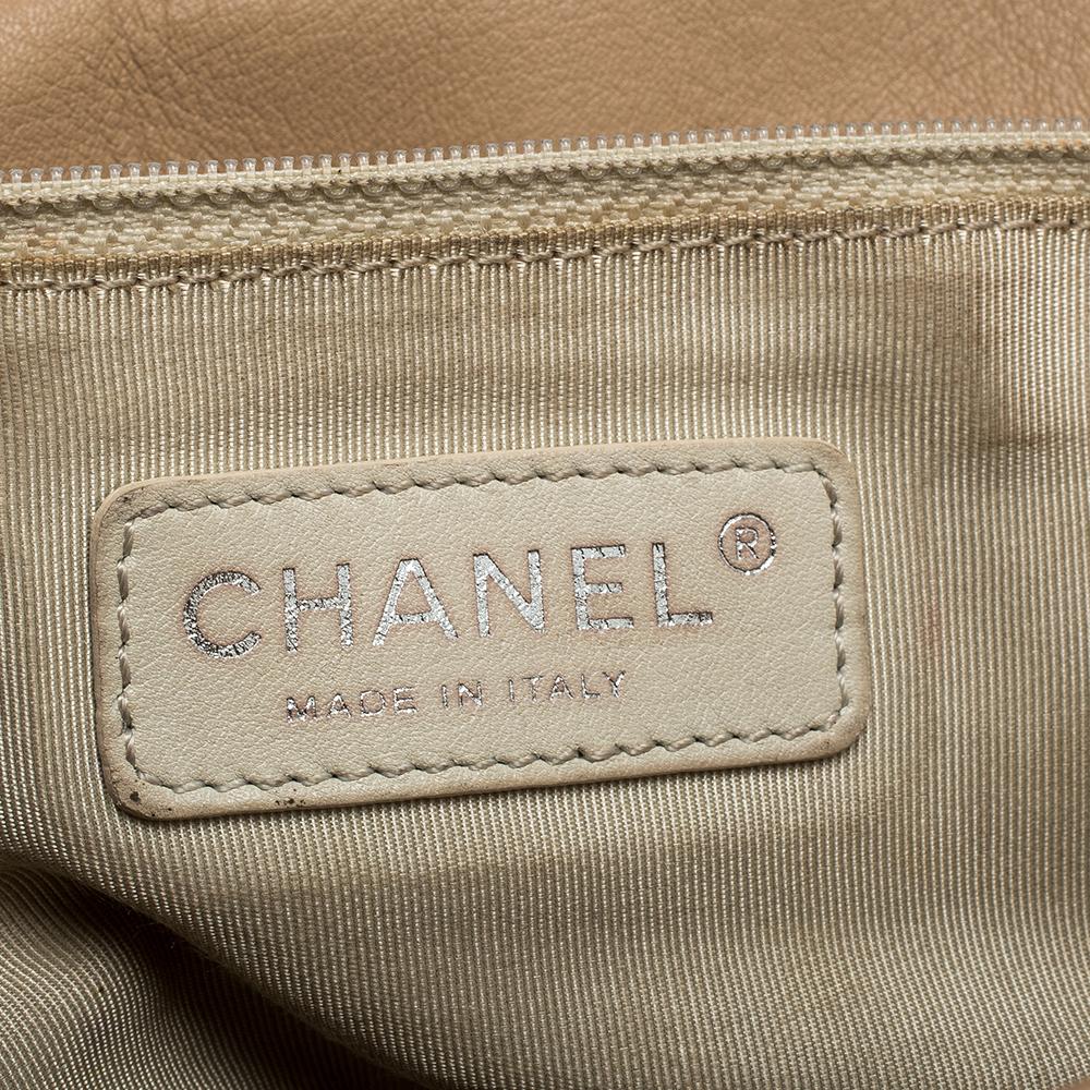 Chanel Beige/Black Leather Canebiers Jumbo Flap Bag 4