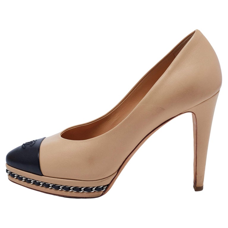 SOLD Chanel Caged Spectator Ankle Wrap Shoes Pump
