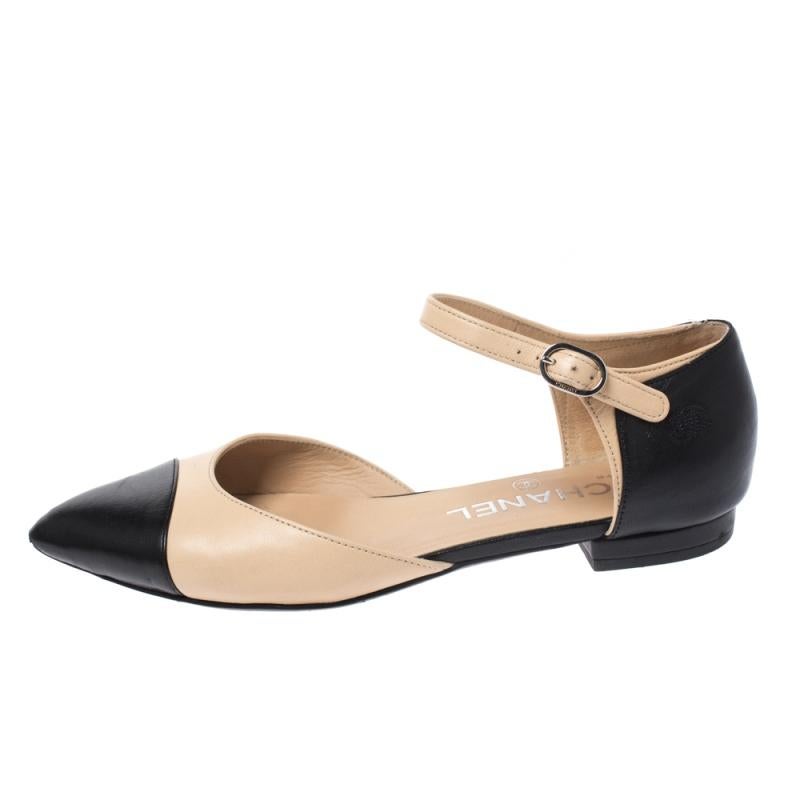 chanel ankle strap flats