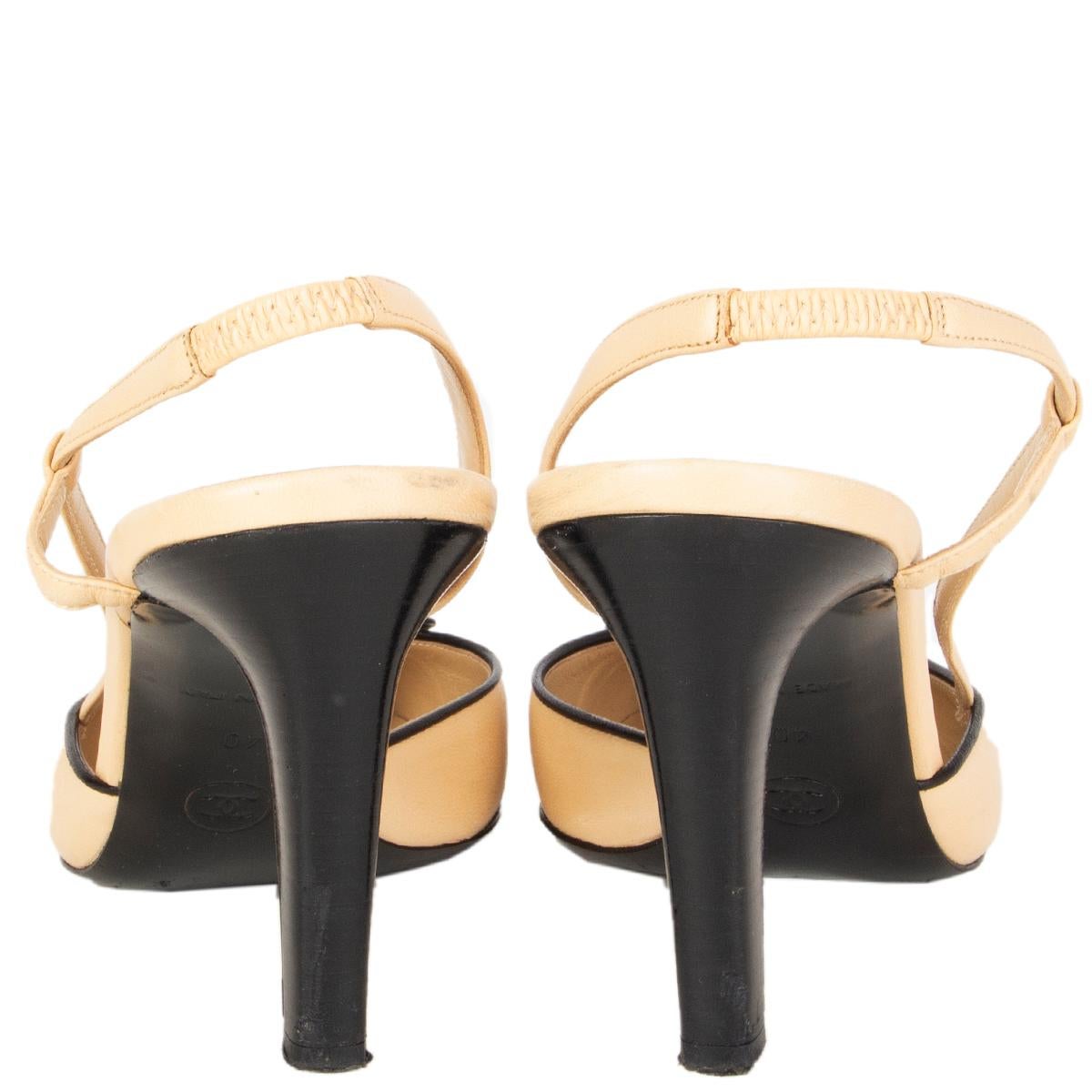 beige black slingback