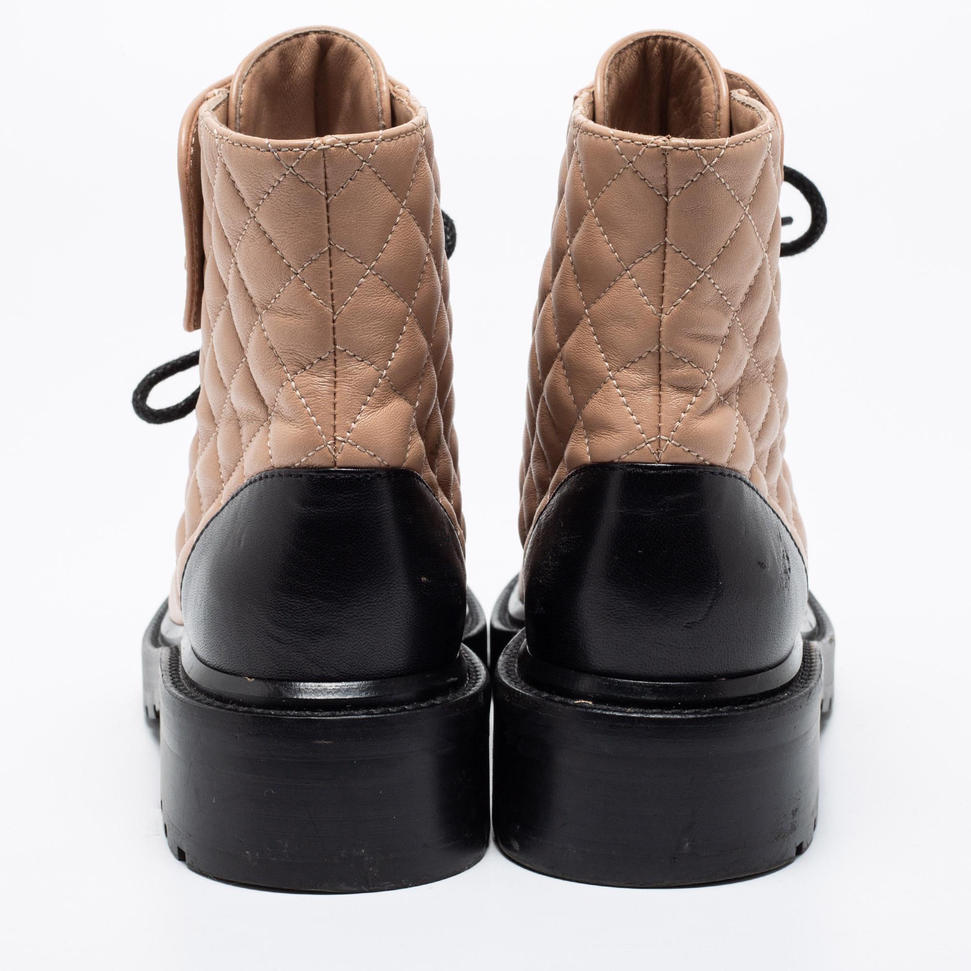 chanel combat boots