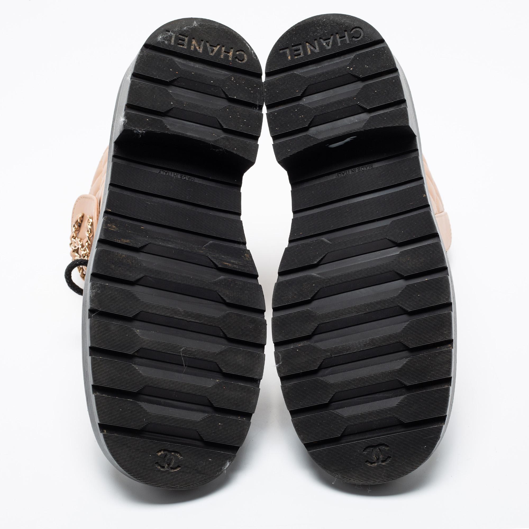 chanel quilted boots