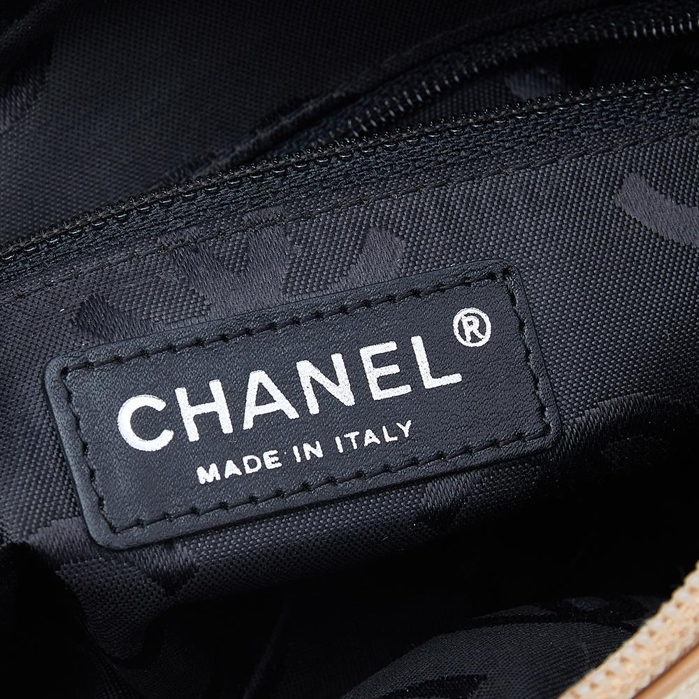 Women's Chanel Beige/Black Quilted Leather Ligne Cambon Pochette