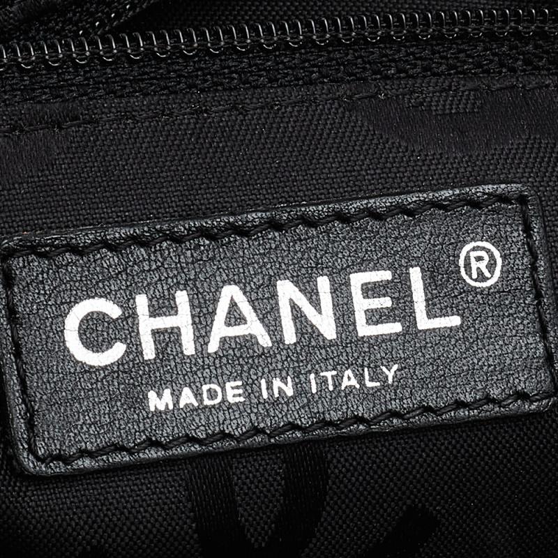 Chanel Beige/Black Quilted Leather Ligne Cambon Pochette 2