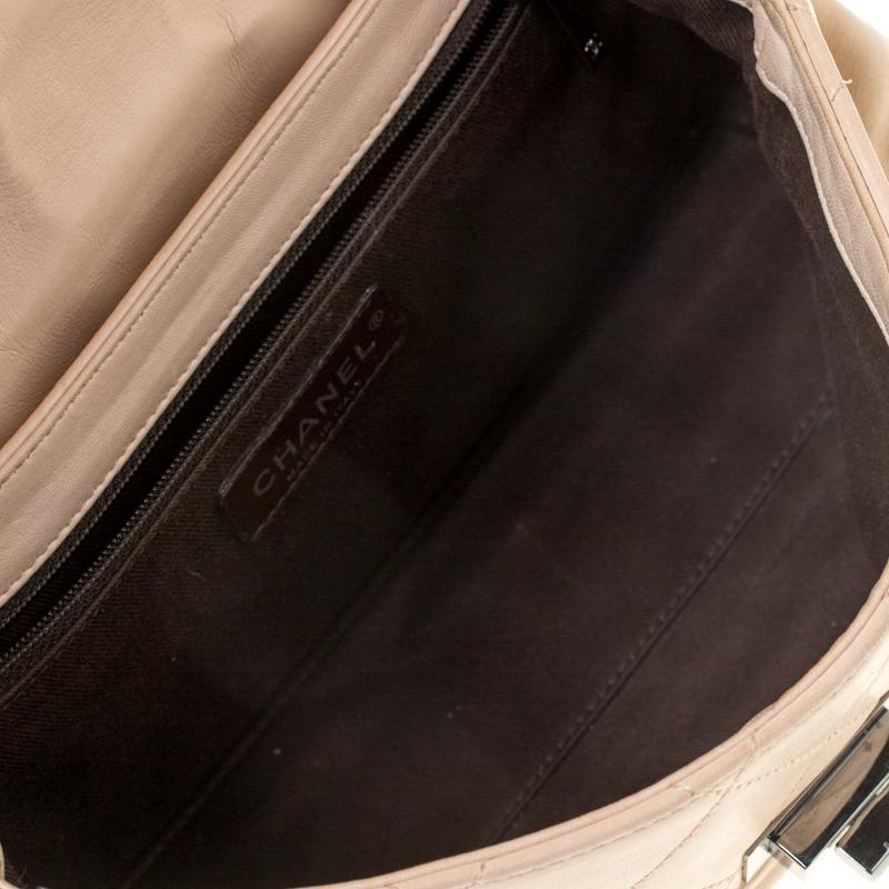 Chanel Beige/Black Quilted Leather Reissue Shoulder Bag 6