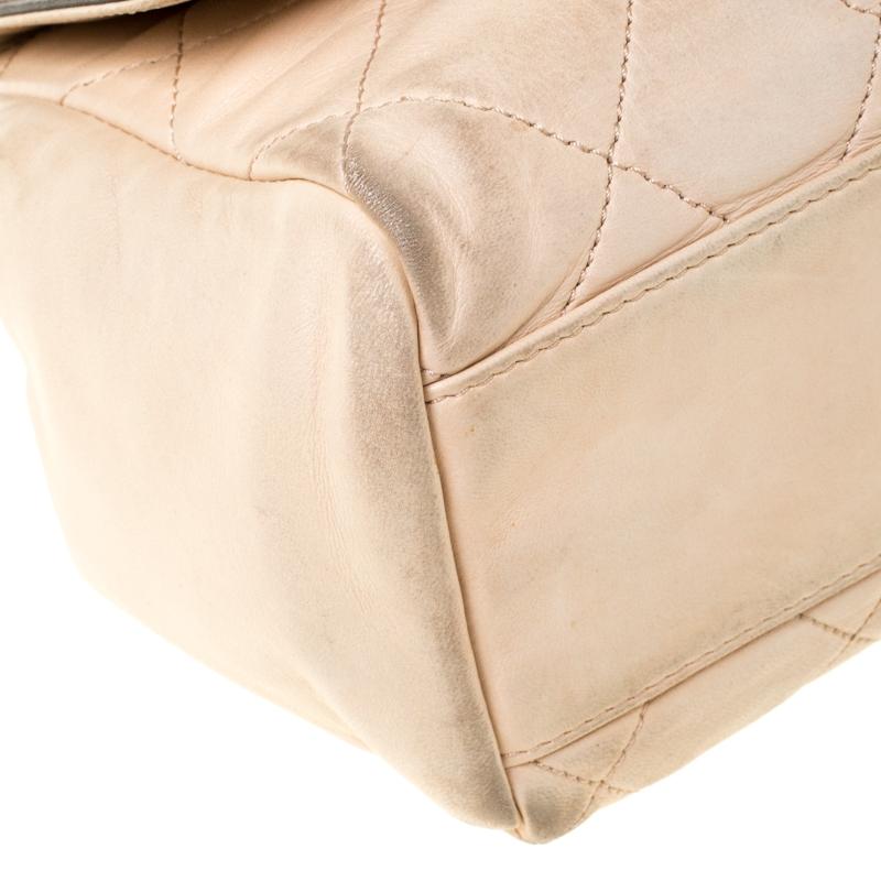 Chanel Beige/Black Quilted Leather Reissue Shoulder Bag 6