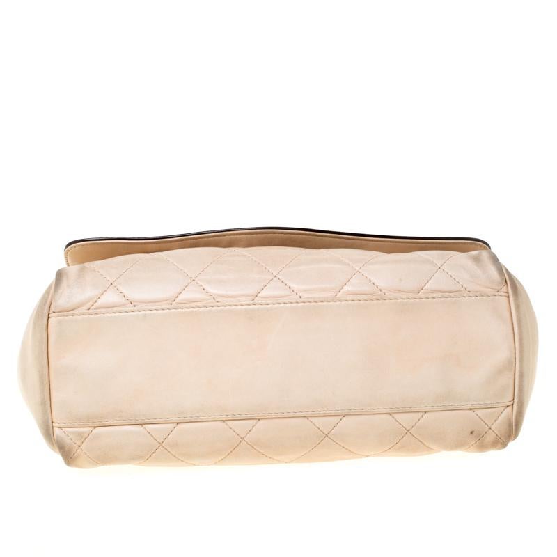 Chanel Beige/Black Quilted Leather Reissue Shoulder Bag 4