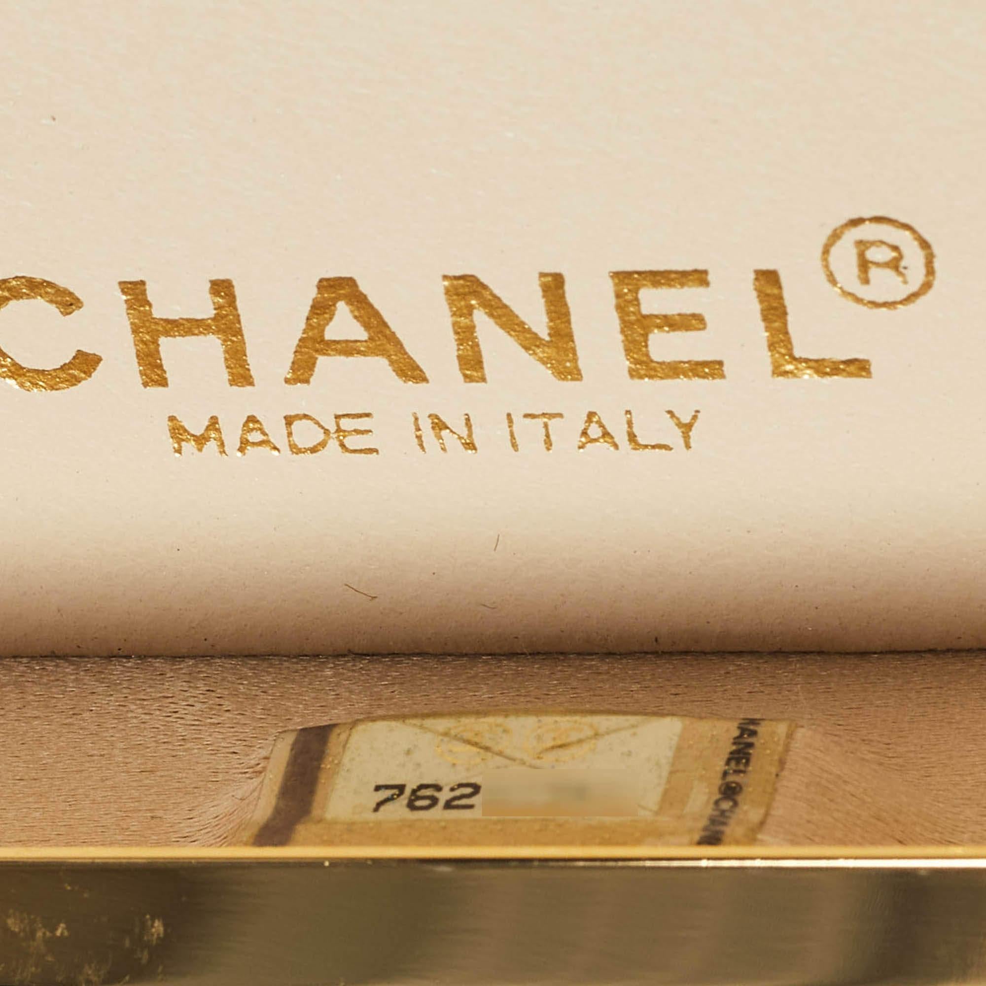 Chanel Beige/Black Satin Vintage Box Bag 5