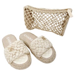 Sandali Chanel Beige con Corde Intrecciate