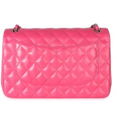 Chanel Pink Quilted Lambskin Jumbo Double Flap Bag