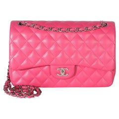 Chanel Pink Quilted Lambskin Jumbo Double Flap Bag