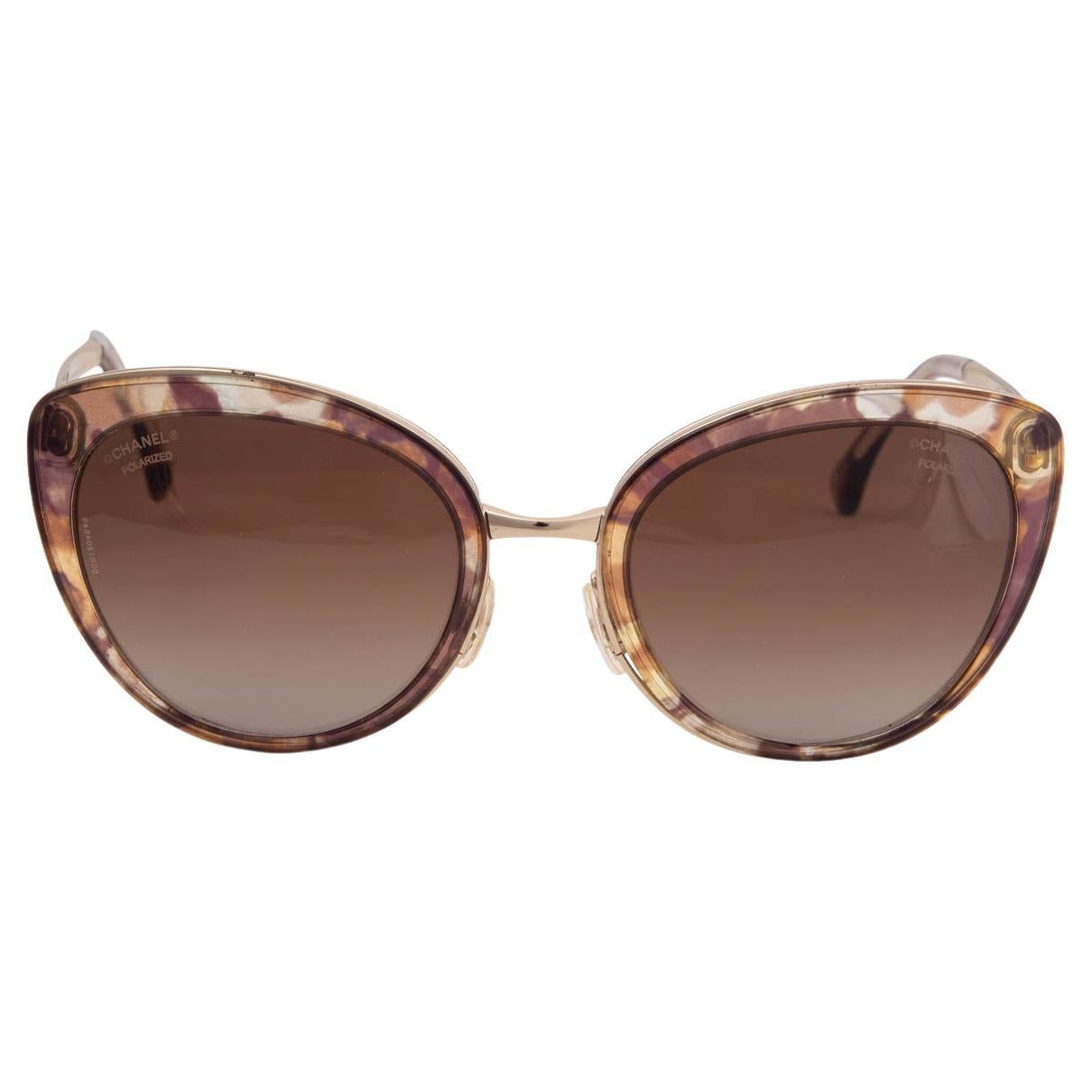 CHANEL beige brown CAT-EYE 4208 Sunglasses