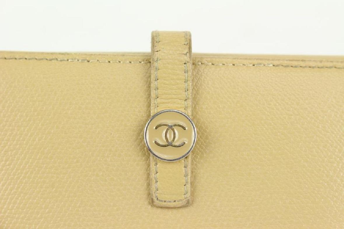 Chanel Beige Calfskin Leather CC Button Line Long Wallet 1013cc17 6