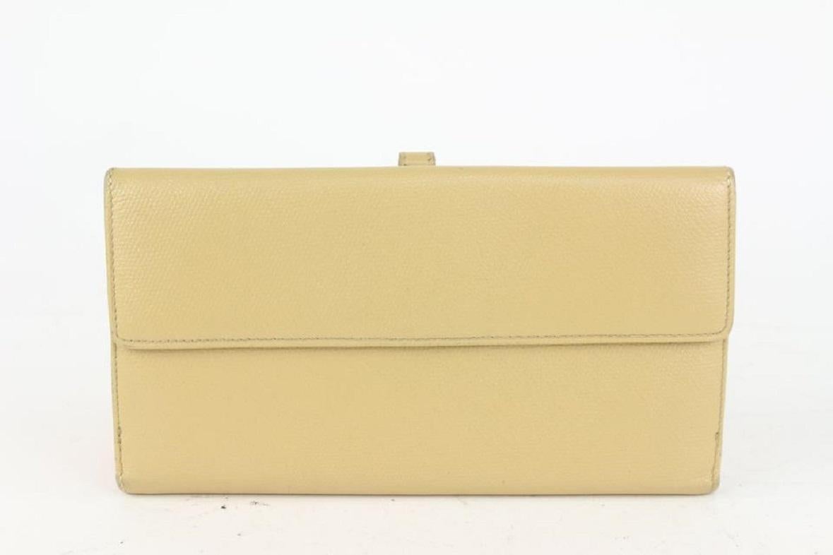 Chanel Beige Calfskin Leather CC Button Line Long Wallet 1013cc17 1