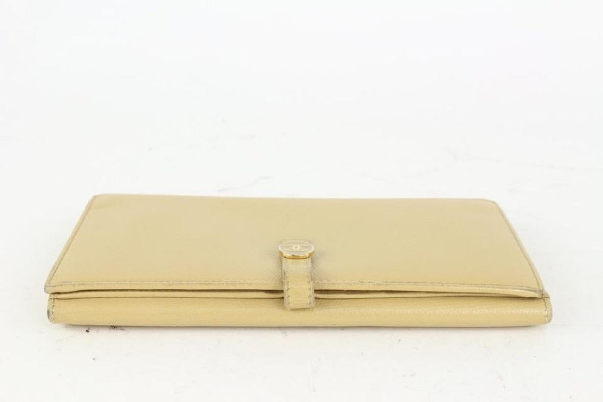 Chanel Beige Calfskin Leather CC Button Line Long Wallet 1013cc17 2