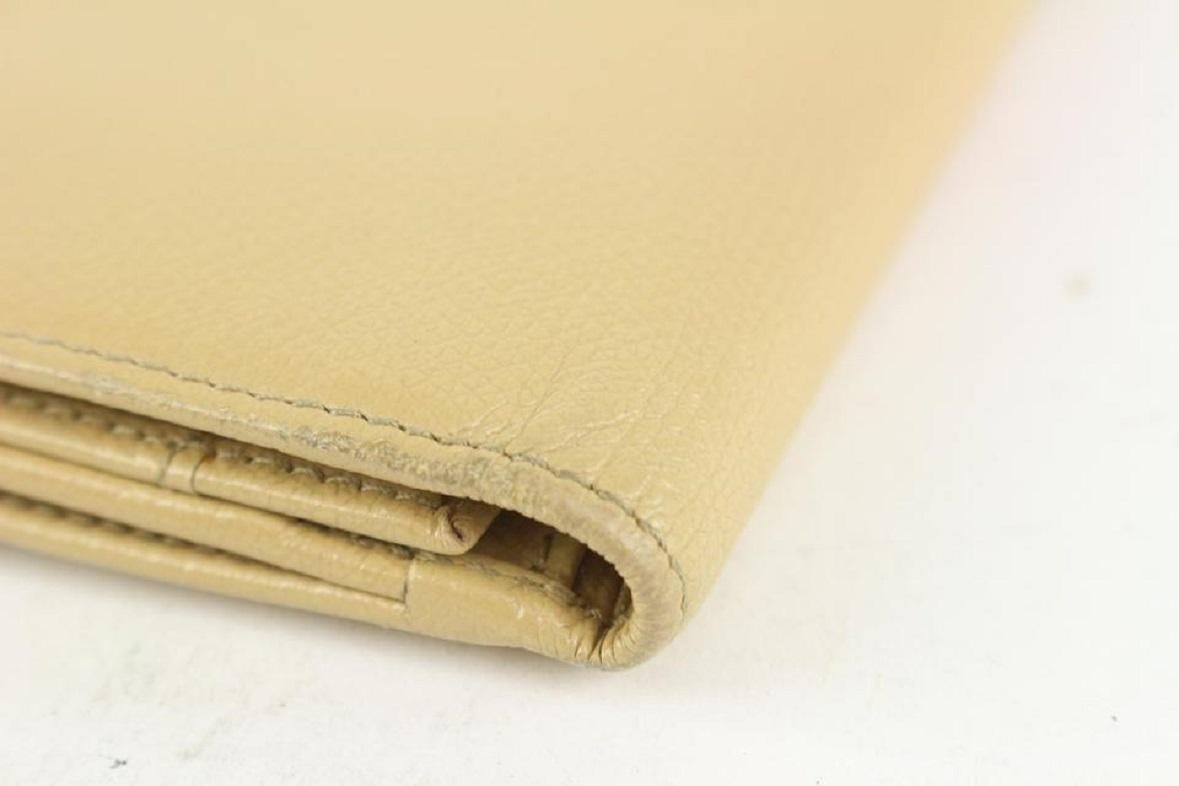 Chanel Beige Calfskin Leather CC Button Line Long Wallet 1013cc17 3