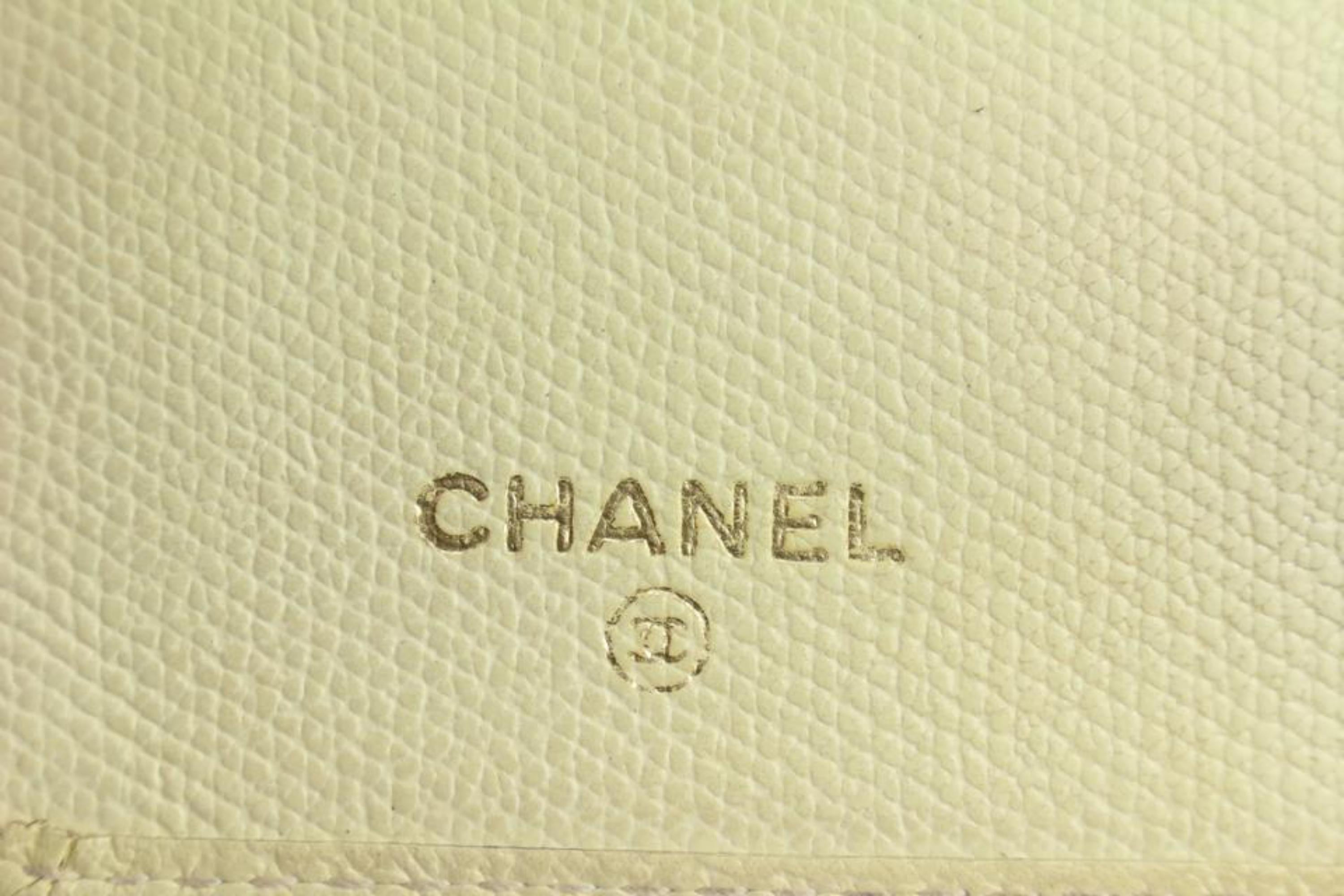 Chanel Beige Calfskin Leather CC Logo Button Line Long Wallet 7CC929 3