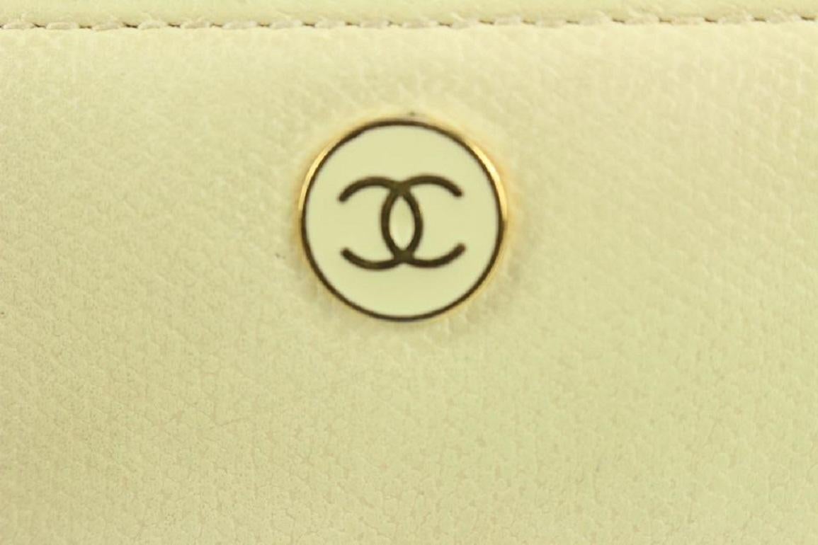Chanel Beige Calfskin Leather CC Logo Button Line Long Wallet 7CC929 5