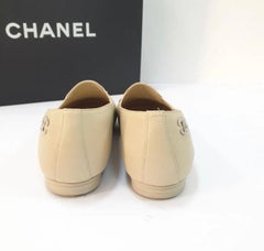 Chanel Beige Camellia Loafers Ballet Flats