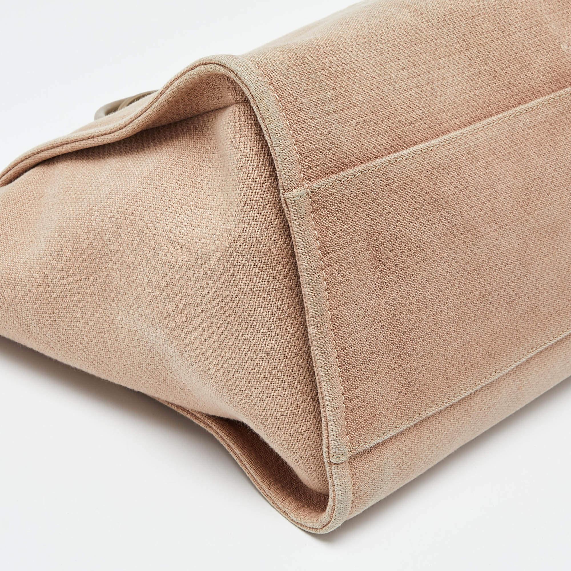 Chanel Beige Canvas and Leather Large Deauville Shopper Tote 2