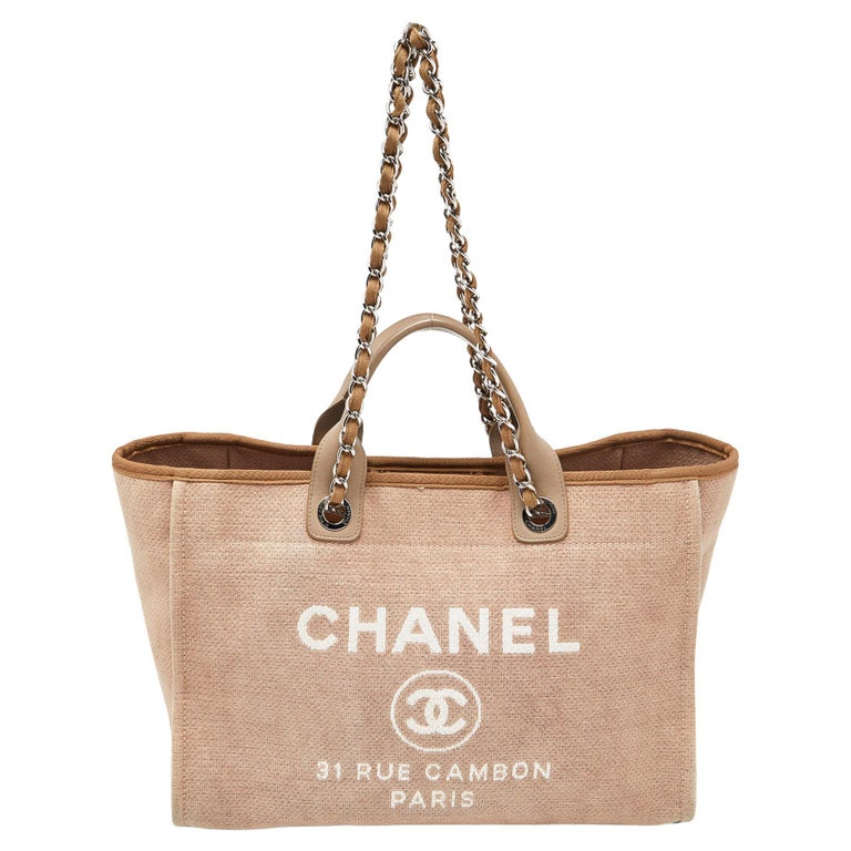Deauville Shopper Chanel Shopper Stoff Chanel Beige Canvas Und