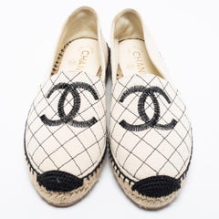 Chanel Beige Canvas Biarritz CC Espadrilles Size 39