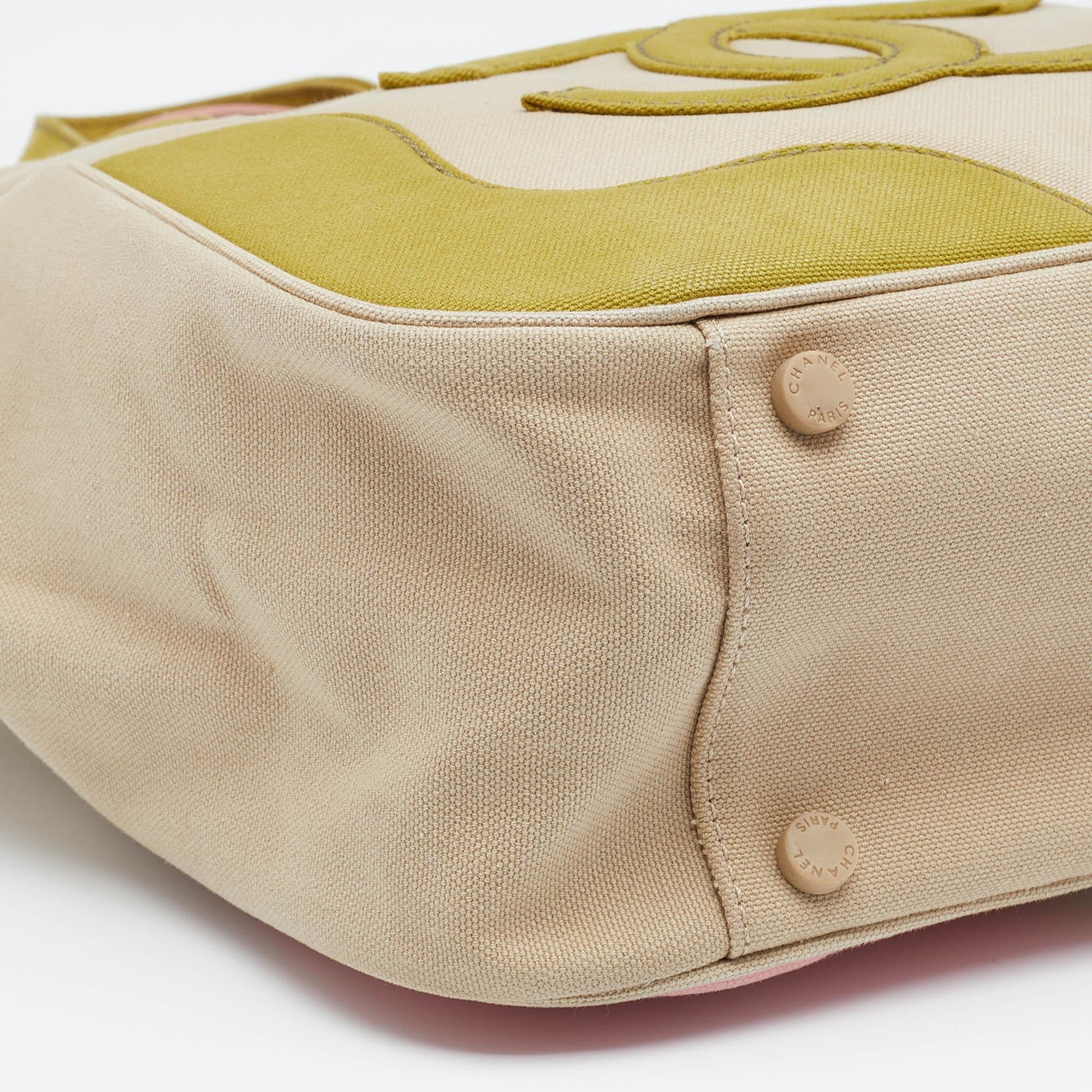 Chanel Beige Canvas CC Tote 3
