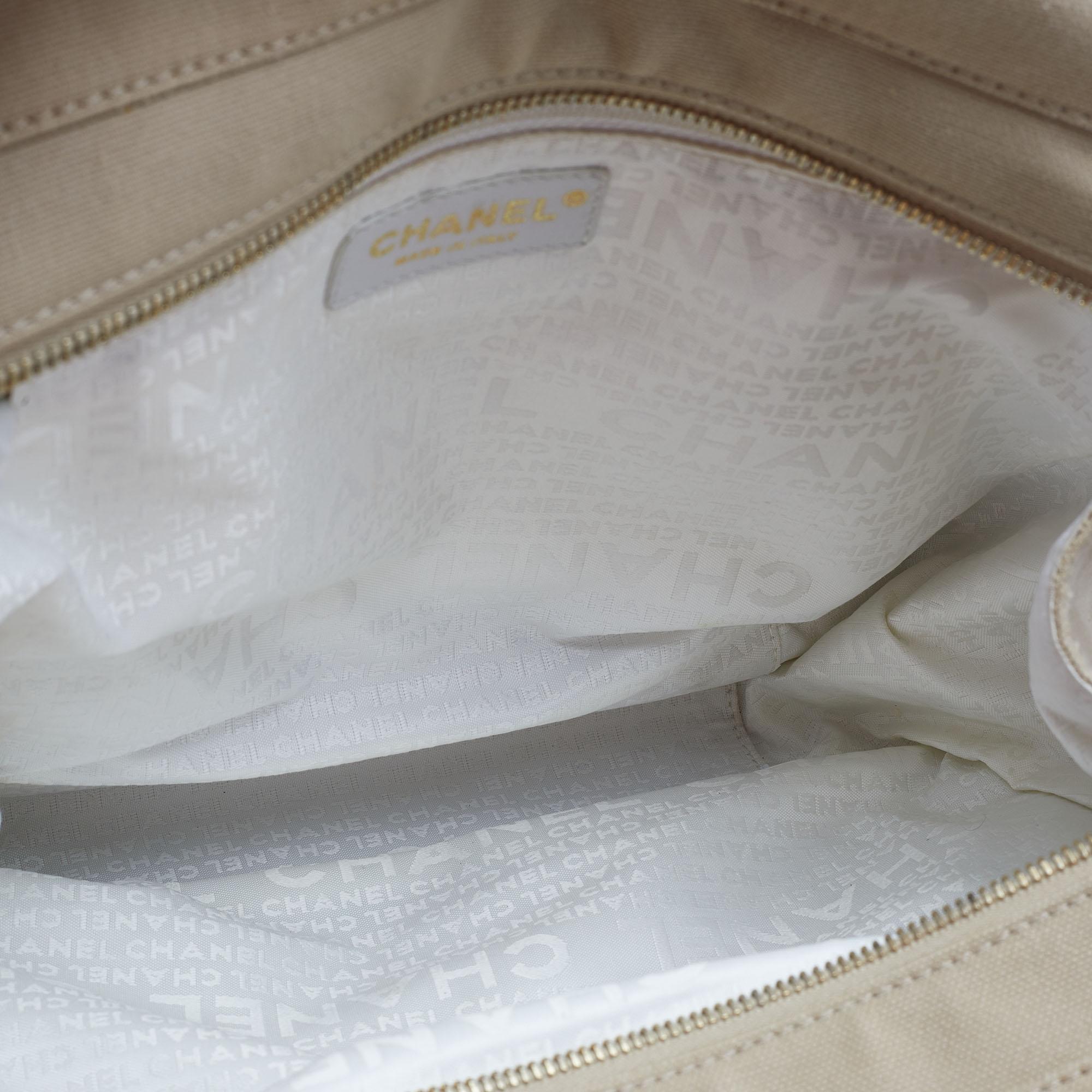 Women's Chanel Beige Canvas CC Tote
