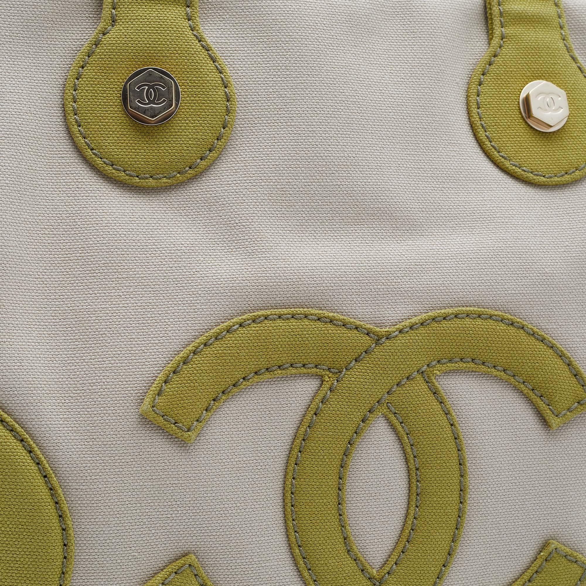 Chanel Beige Canvas CC Tote 1