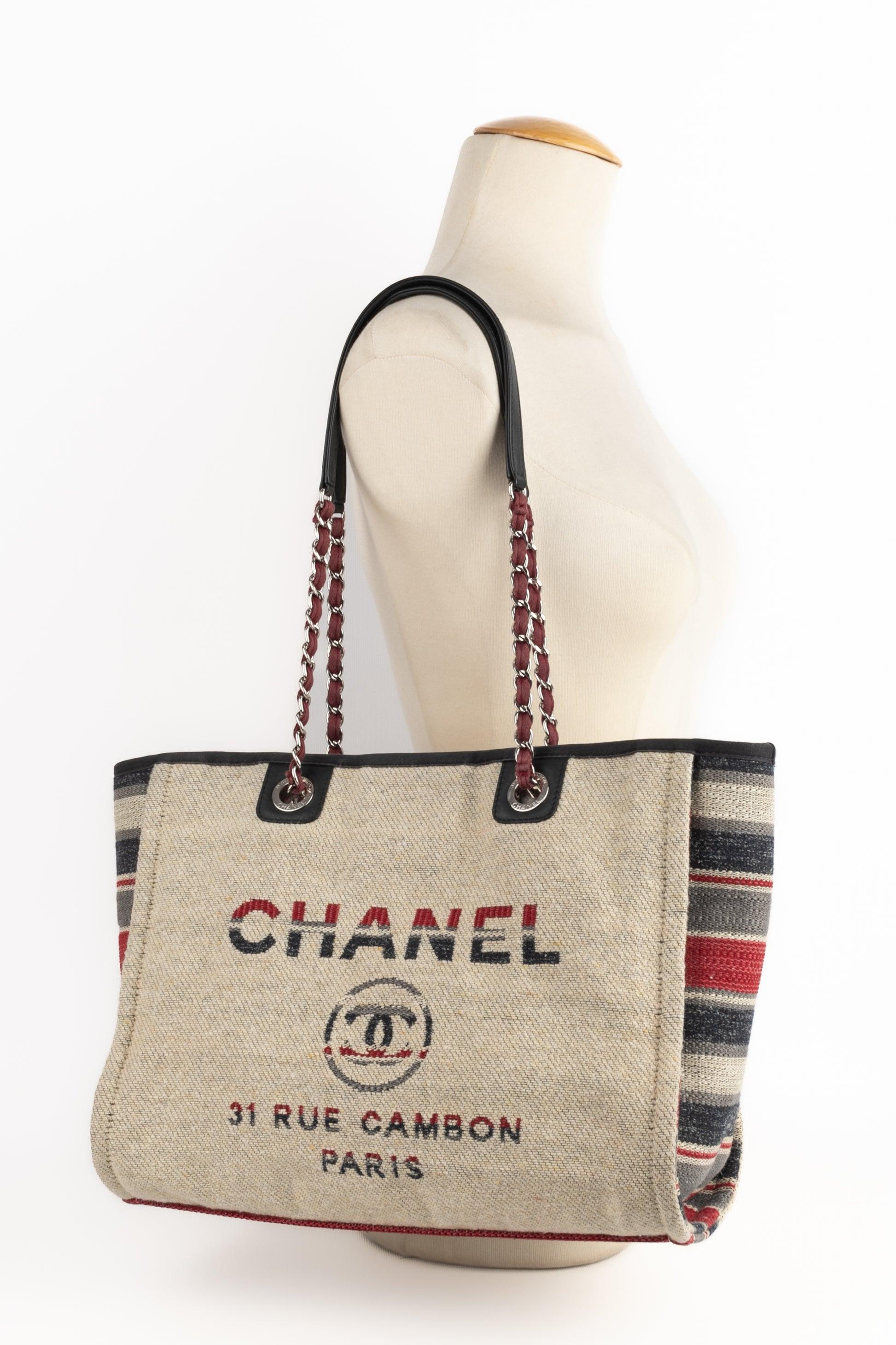 Chanel Beige Canvas 'Deauville' Bag, 2018 10