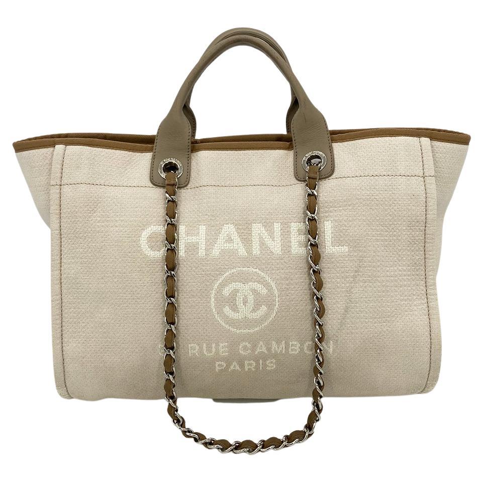 Chanel Beige Canvas Deauville Tote at 1stDibs