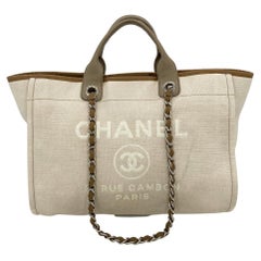 Chanel Beige Canvas Deauville Tote