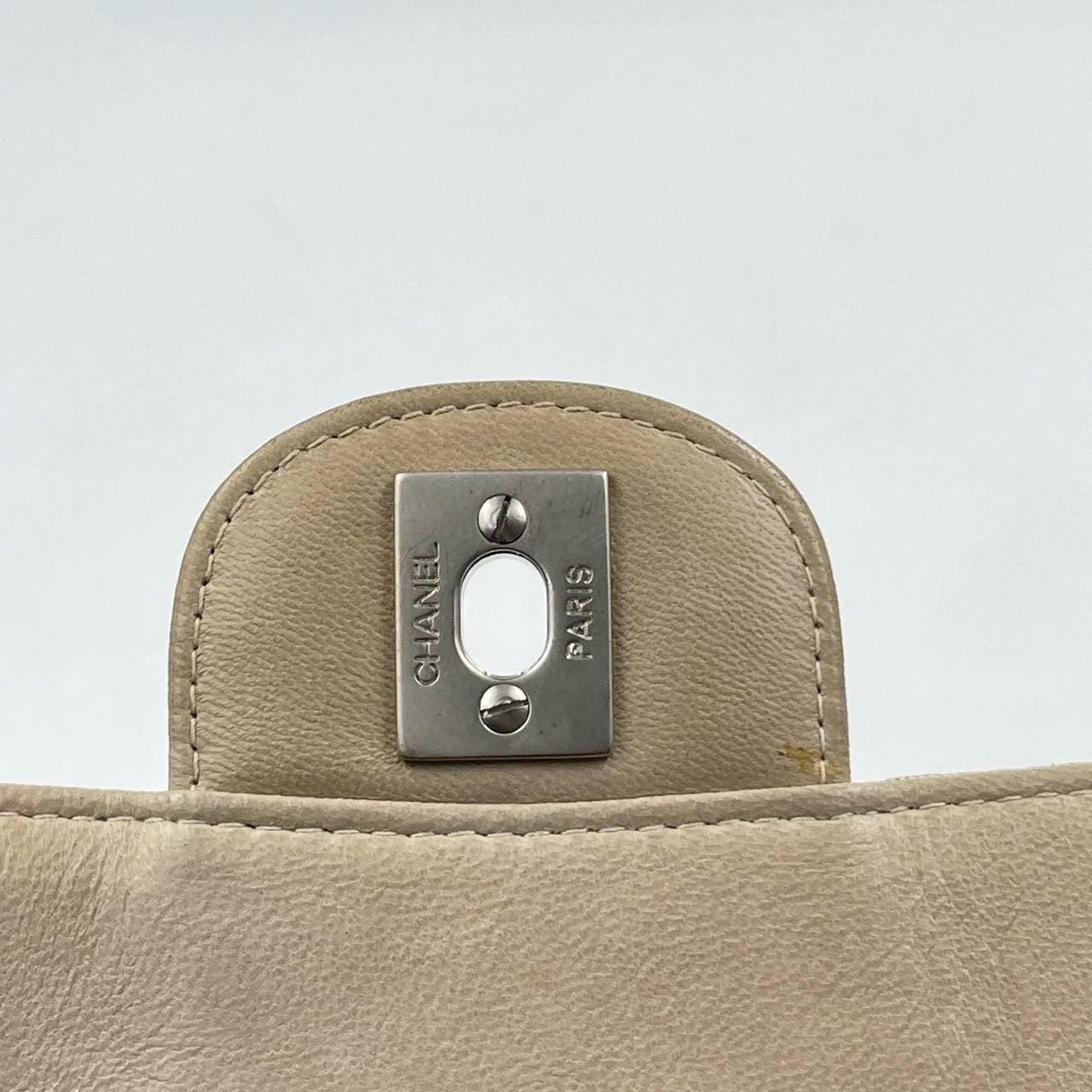 Chanel Beige Canvas Ice Cube Classic Flap 2000-2002 Shoulder Bag 6